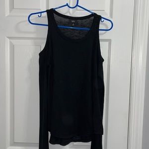 Black cutout shoulder top